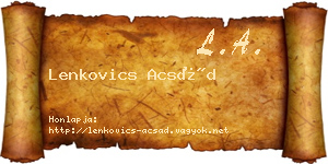 Lenkovics Acsád névjegykártya